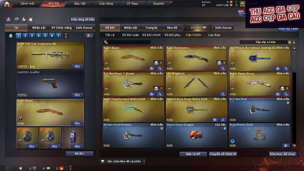 shop acc cf uy tin gia re